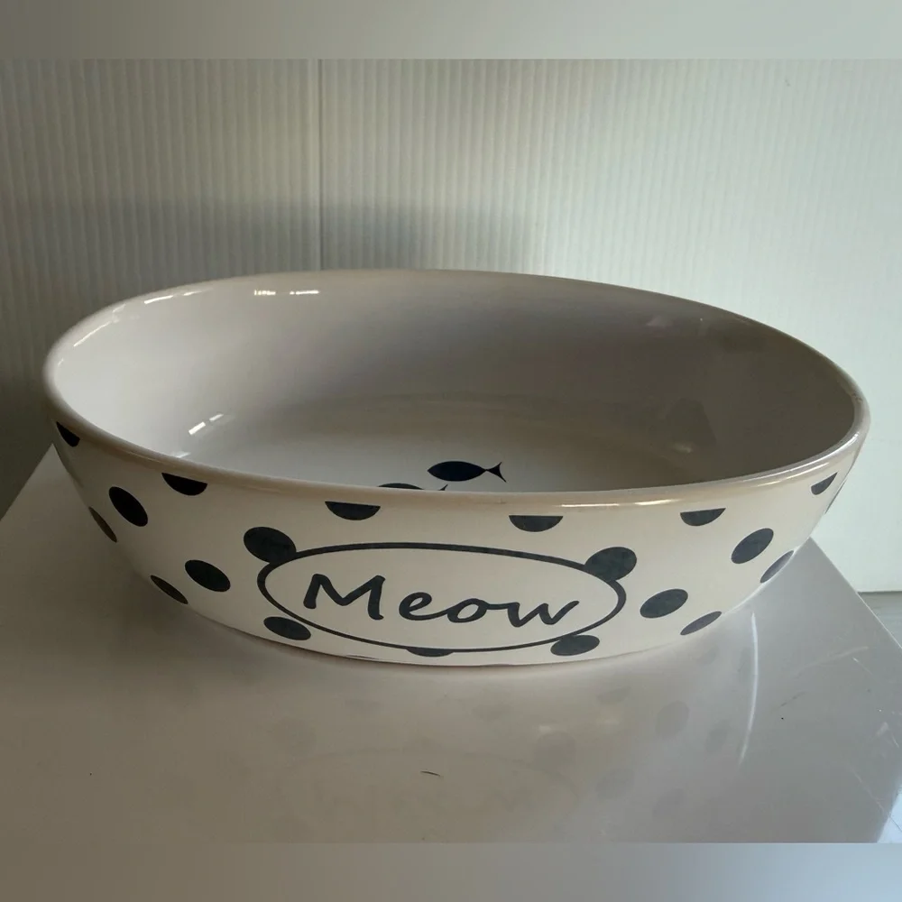 Polka Dot Cat Bowl
